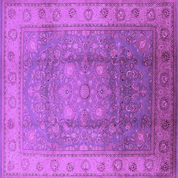 Ahgly Company Indoor Square Oriental Purple Traditional Area Rugs, 5' Square