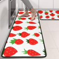 thumbnail image 2 of Kitchen Rugs Sets Of 2,Red Strawberry Plants White Pattern Anti Fatigue Kitchen Mat Rugs Non Slip Washable,Decorative Kitchen Floor Mats for Kitchen,Sink,Laundry,17"x47"+17"x47", 2 of 5