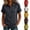 Black, variant on Women's Dress Shirts Causal Button Down Short Sleeve Shirt with Chest Pocket Breathable Linen Blouse for Women