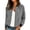 Gray, variant on Bomber Jackets Womens Casual Lightweight Zip-up Coat Solid Spring Fall Windbreaker Outerwear with Pockets Long Sleeve Collarless Jacket