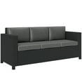 thumbnail image 1 of Outsunny Canapé en Rotin Osier 3 Places pour Patio avec Coussin, Gris, 1 of 10