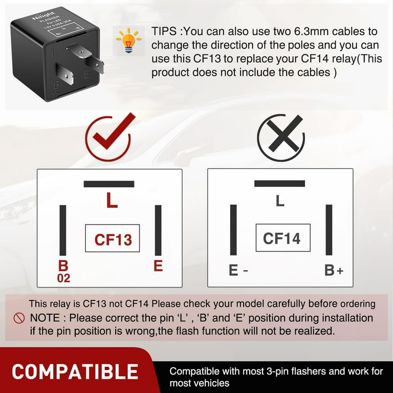 Turn Signal Hazard LED No Fast Hyper-flash Blinker 3-pin Flasher - Foto 13