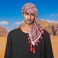 thumbnail image 1 of Foulard Coloré pour Hommes avec Franges, Foulard Arabe Musulman, Tendance Décontractée, Foulard à Bandes, 1 of 3