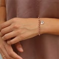 thumbnail image 5 of TINGN Heart Initial Charm Bracelets for Women Rose Gold Plated Letter Charm Bracelets, 5 of 6