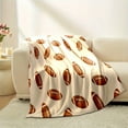 thumbnail image 3 of Soft Flannel Sofa Blanket Football Pattern White All Season Machine Washable Throw for Outdoor Beach Car Picnics Sports Home Decor Ideal Gift Wearable Blanket Contemporary Design, 3 of 7