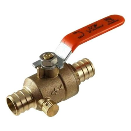 Rowe 3/4 Inch Concealed Wall Valve - SHARKBITE/CASH ACME 3/4 x 3/4-Inch Brass Barb Ball Valve With Drain 24613LFA
