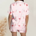 thumbnail image 4 of Xmyrz Lounge Sets For Women Pajama Set Button Down Lapel Print Lightweight Short Sleeve Shorts Set Loungewear Likable Bunny Pj'S Sleepwear Outfit, 4 of 5