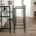 thumbnail image 6 of Svelte 30" Coastal Contemporary Iron Saddle-Seat Low-Back Bar Stool with Foot Rest, Black Frame, 6 of 9