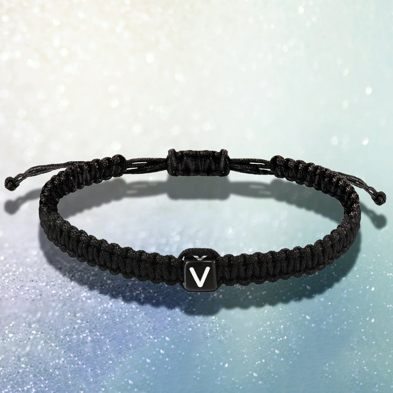Name bracelet, customise men's bracelet, initial black letters