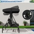 thumbnail image 4 of Patio Swing Chair – 3-Seat Outdoor – Adjustable Canopy & Reclining Backrest – Heavy Duty Metal Frame – Thick Removable Cushions – Weather-Resistant – Backyard, Garden, Porch & Poolside – 750 lb, 4 of 7