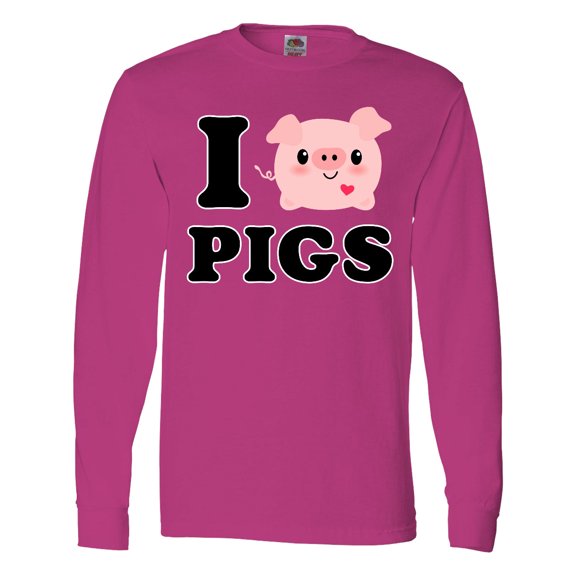 Inktastic I Love Pigs Long Sleeve T-Shirt