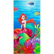Beachland Mermaid Beach Towel 30 x 60 inch 100% Cotton Rainbow Colors