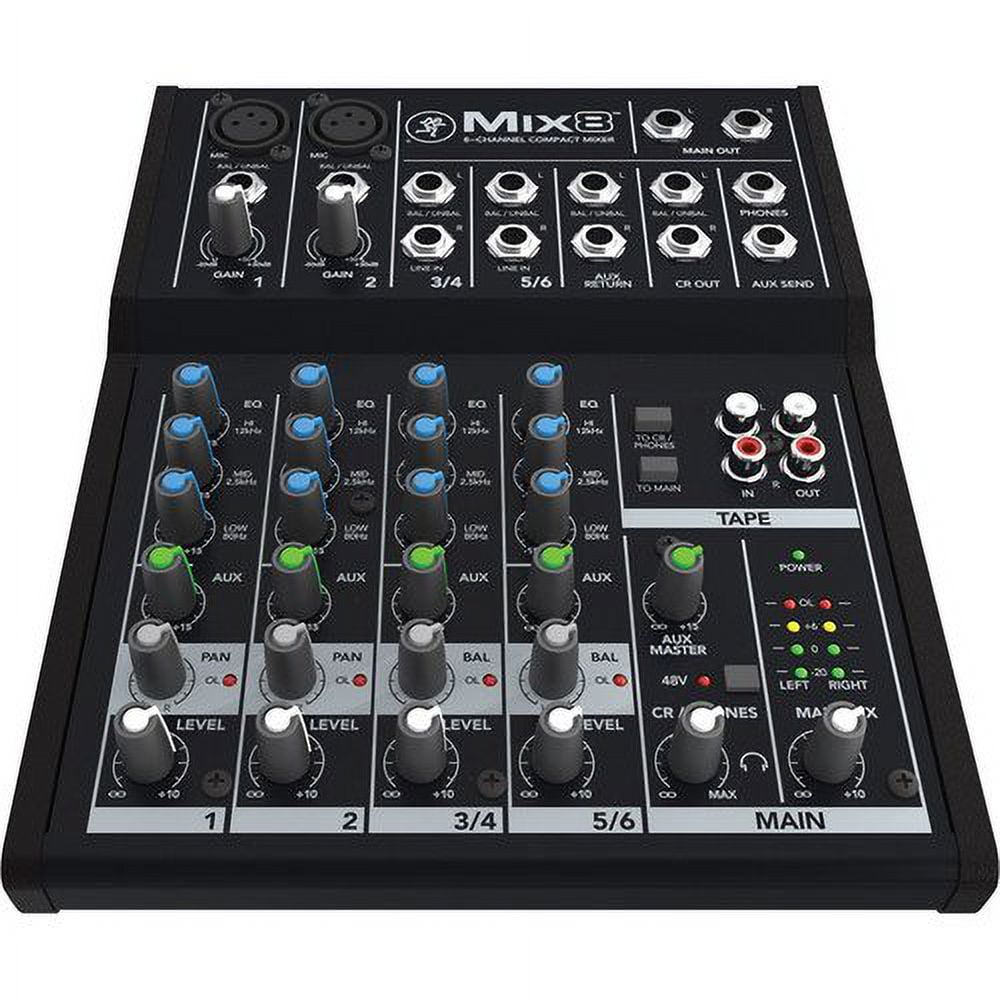 Mackie Mix8 8-Channel Compact Mixer with Gator Cases G-MIXERBAG-1212 Padded Nylon Mixer/Equipment Bag Bundle