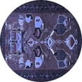 thumbnail image 1 of Ahgly Company Machine Washable Indoor Round Persian Blue Traditional Area Rugs, 3' Round, 1 of 4