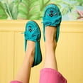 thumbnail image 3 of Minnetonka Women’s Thunderbird “Animikii” Hardsole – Moccasins for Women with a Classic Leather Moccasin Silhouette, Cushioned Footbed, and Beaded Moccasin Design, Turquoise, Size 9, 3 of 7