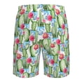 thumbnail image 6 of Kdxio Flowers and Cactus Pattern Mens Casual Shorts - Drawstring Summer Beach Sports Shorts for Men, 6 of 9