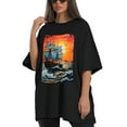 thumbnail image 4 of Plus Size Shirt for Women Black Tops for Women Short Sleeves Shirt for Women T Shirt Crewneck Shirt for Women XL, 4 of 5