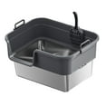 thumbnail image 3 of EHJRE Large Cat Litter Box Litter Pan Heightening, Semi Enclosed for Small Large Cats High Sided Sturdy, Anti Splashing, Cat Toilet Dark Gray, 3 of 8