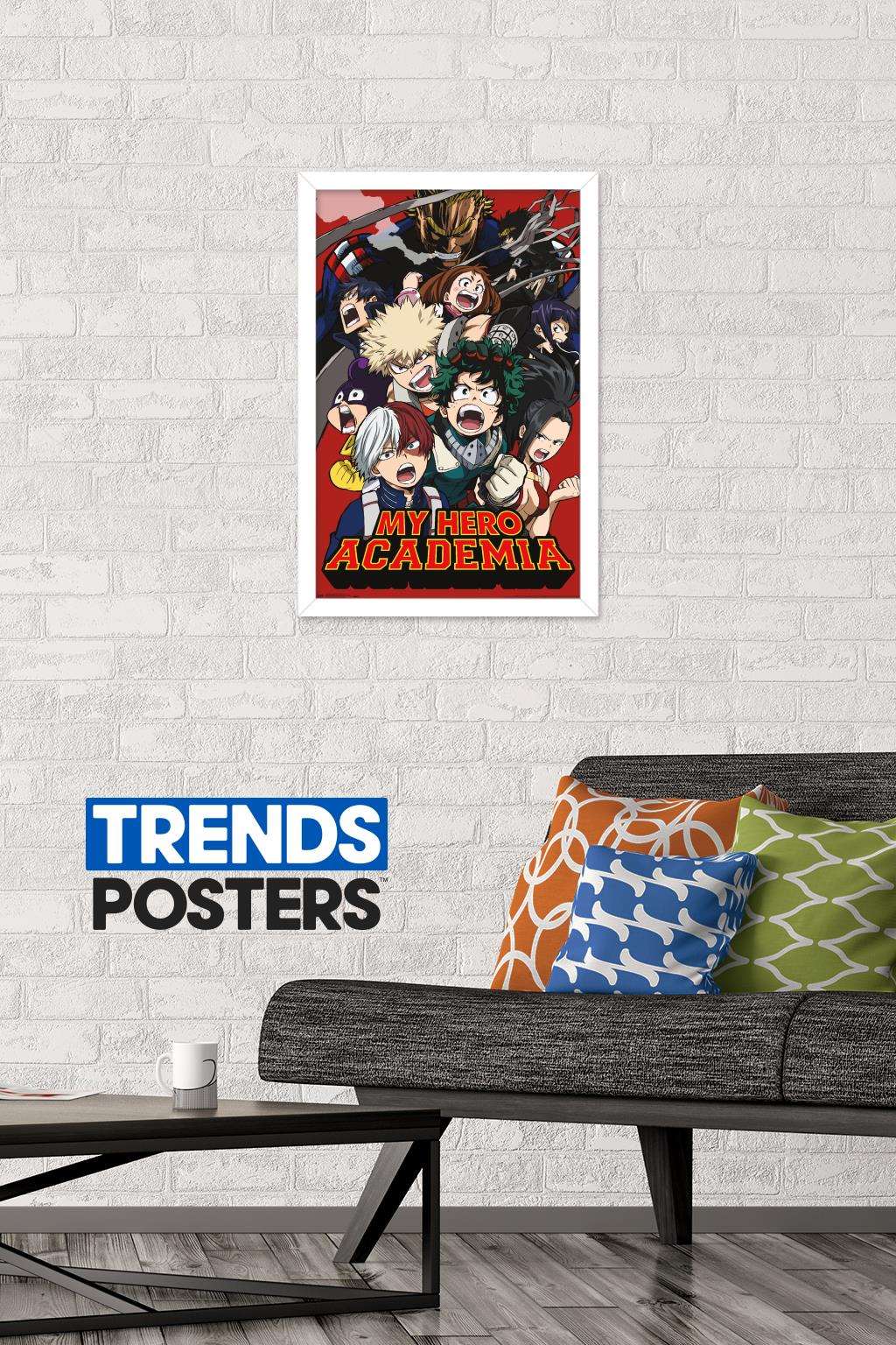 My Hero Academia - Key Art 2 Wall Poster, 14.725" x 22.375", Framed