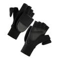 thumbnail image 3 of Guantes de invierno de lana para hombre, gruesos y cálidos, de punto, con medio dedo y muñequera, para entrenamiento deportivo al aire libre, suministros para montar a caballo (negro, talla M), 3 of 7