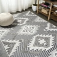 thumbnail image 5 of JONATHAN Y SOUTH BEACH 5 x 8 Area Rug, Sumak Pile Neutral Diamond Kilim - Gray/White/Black, SBH107B-5, 5 of 10
