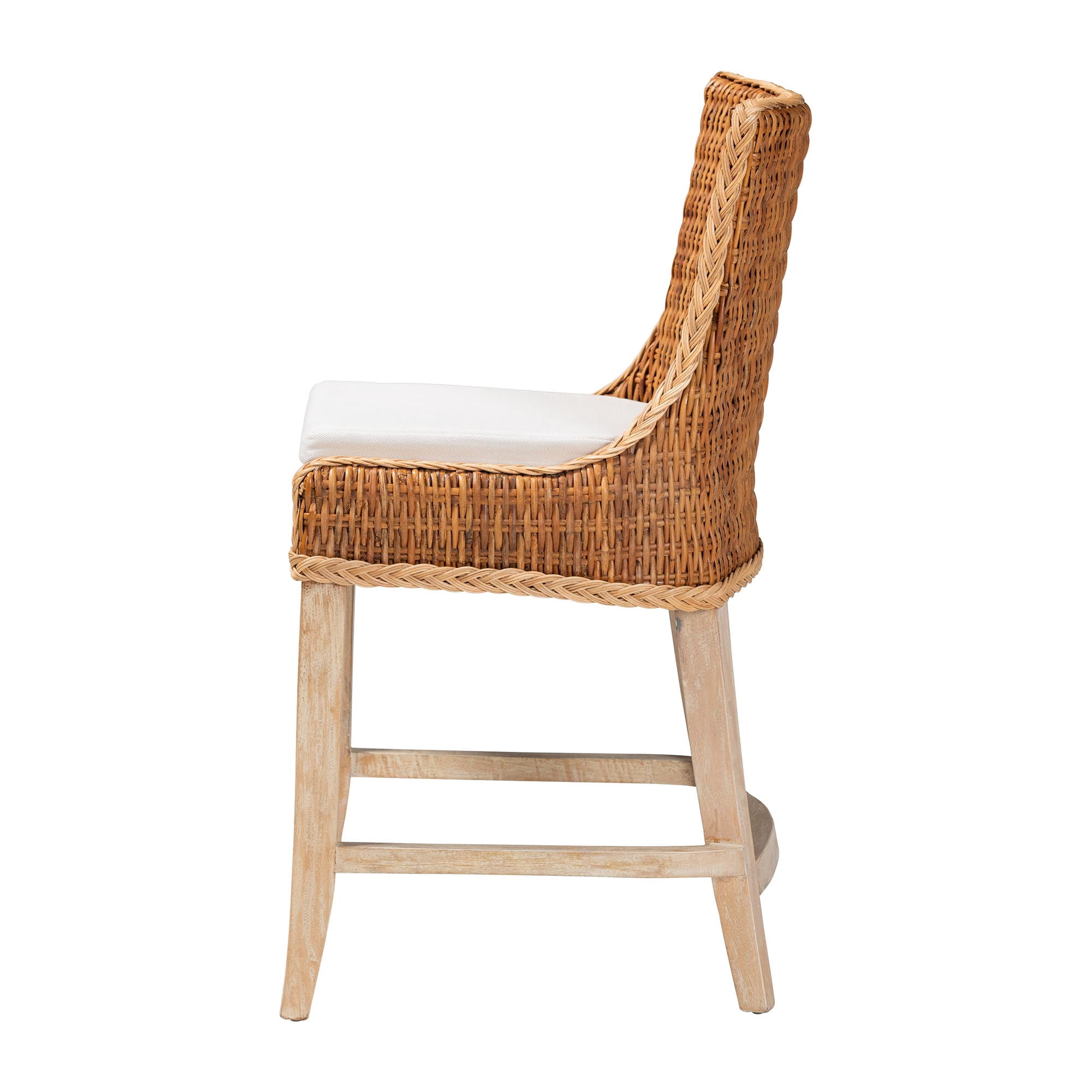 bali & pari Derris Boho Counter Stool, 24.4" H, Light Honey