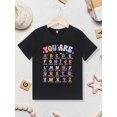 thumbnail image 2 of ROOBEN Girls' Breathable & Stretchy T-Shirt with Colorful Alphabet Print - Casual Round Neck Top for Summer, ROOBEN, 2 of 7