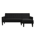 DHP Hudson Small Space Sectional Sofa Futon, Dark Gray Linen