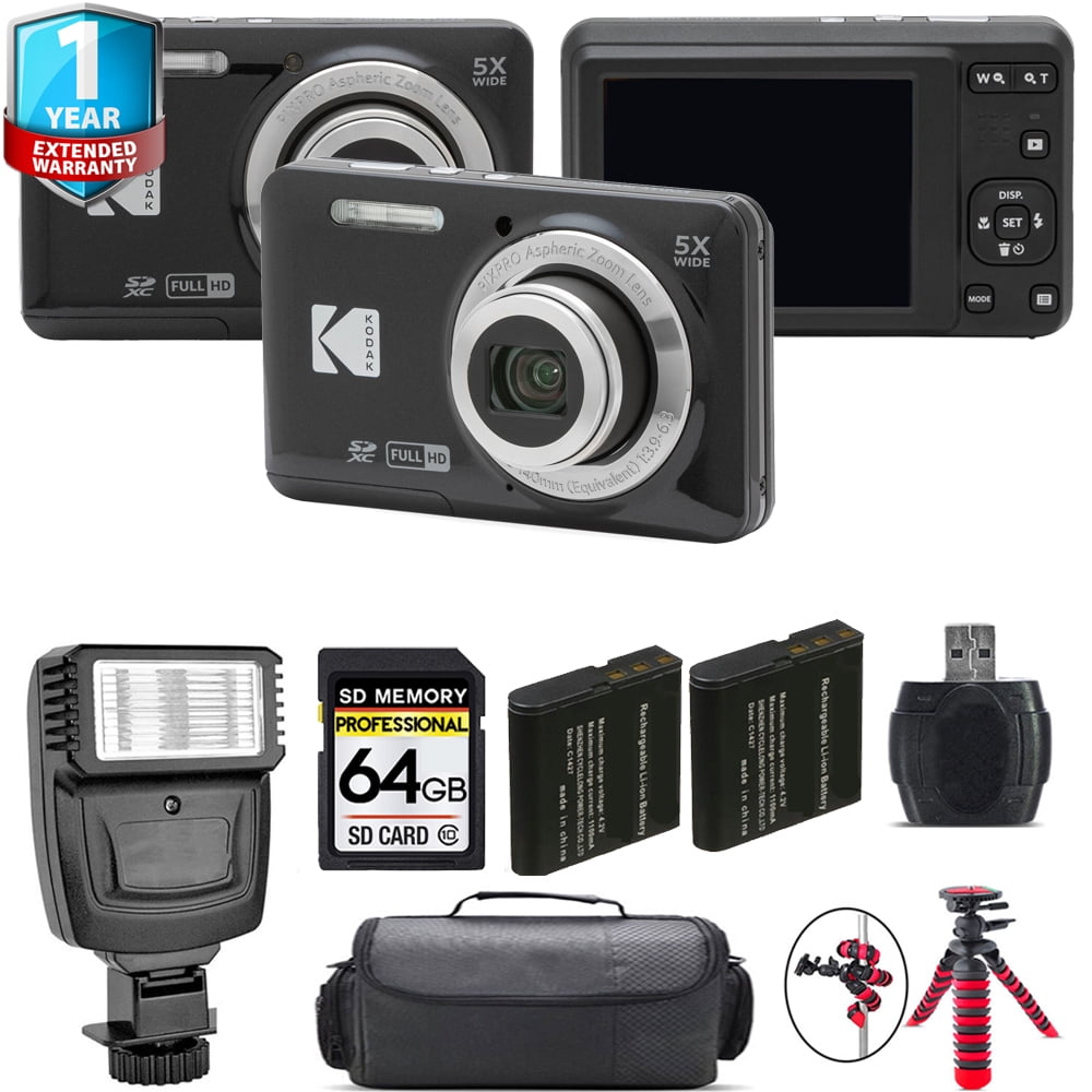 【美品】KODAK PIXPRO FZ55 ブラック Kodak PIXPRO FZ55 Digital Camera Bundle: Zoom, 64GB, Tripod