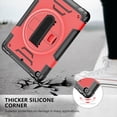 thumbnail image 4 of Shockproof Case for Apple iPad 6th 5th Generation, with Pencil Holder Military Grade Protection Rotating Stand Hand Strap Shoulder Strap Bumper Rugged Case for iPad 6th 5th Gen 9.7", Red, 4 of 8