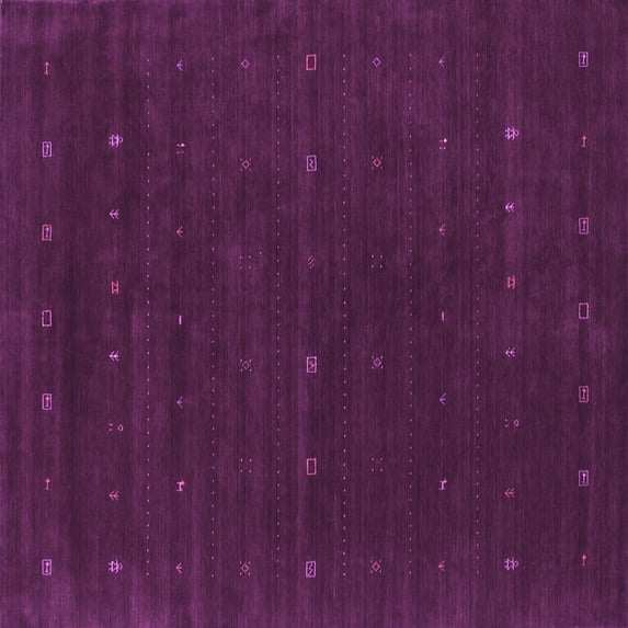 Ahgly Company Indoor Square Abstract Purple Contemporary Area Rugs, 6' Square