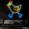 thumbnail image 2 of Craftnamesign Chicken Roller Skating Neon Sign, Chicken Wall Art, 2 of 4