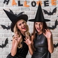 thumbnail image 7 of TETOU 10 PCS 15In Halloween Decorations Witch Hats Costume Accessory,Thickened Hanging Black Wizard Hat with Rope for Porch Ceiling Yard Indoor Outdoor Halloween Party Decor, 7 of 7