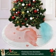 thumbnail image 6 of FMSHPON Pink Flamingos Valentine's Xmas Christmas Tree Skirt Stand Mat for Holiday Party Decoration Indoor Outdoor 48 inches, 6 of 6