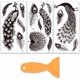 thumbnail image 1 of Juego de 3 calcomanías de pavo real para muebles y manualidades, 6 x 12 pulgadas, con diseño de pavo real, incluye 1 raspador., 1 of 9