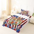 thumbnail image 5 of Manfei Watercolor Floral Twin Sheets,Classic Buck Head Flag Bedding,Red Navy,3-Piece,1 Fitted Sheet and 1 Pillowcase, 5 of 6