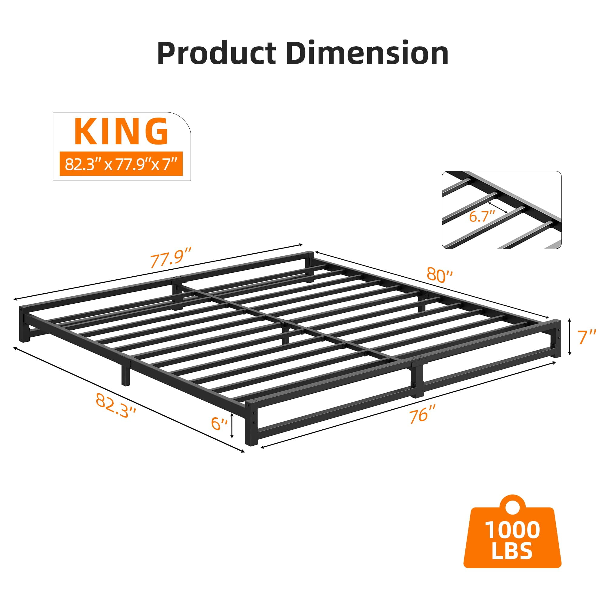 TROPOW Full Size Bed Frame,Metal Platform Bed Frame with Steel Slats Support, Mattress Foundation, Easy Assembly, No Box Spring Needed, Black