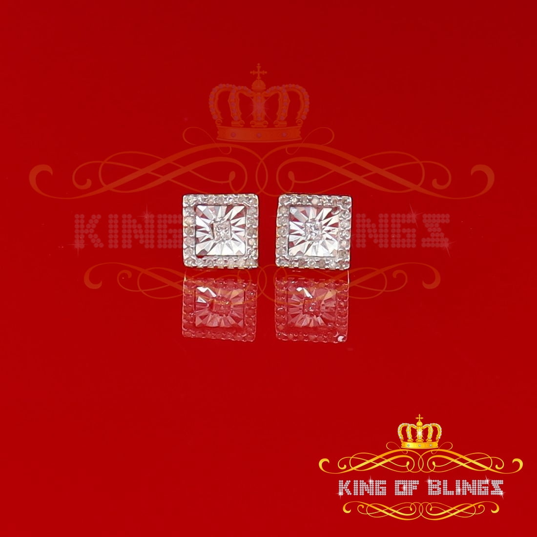 King of Bling's Yellow Aretes Para Hombre 925 Silver 0.25ct Diamond Women's/ Men's Stud Earrings