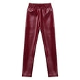 thumbnail image 2 of Aislor Toddler Girl Strechy Leggings Tights Winter Warm Pants Thick Fleece Lined Trousers Burgundy 13-14, 2 of 6