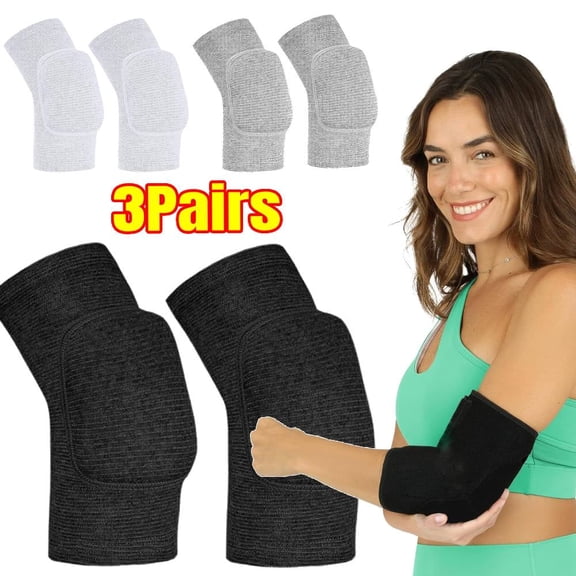 3 Pack Tandem Volleyball Elbow Pads Arm Brace Pads Elbow Protector Sponge Support Breathable Compression Braces for Women Men