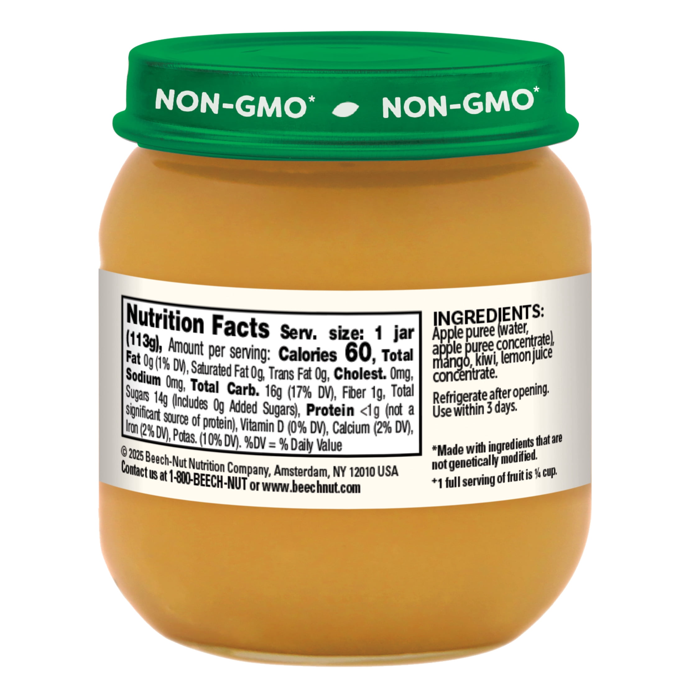 (10 pack) Beech-Nut Stage 2 Baby Food, Apple Mango & Kiwi, 4 oz Jar