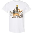 thumbnail image 3 of Inktastic Merry Catmas with Cat Tree and Yellow Star T-Shirt, 3 of 5