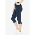 thumbnail image 3 of Woman Within Plus Size Petite Stretch-Cotton Knit Pull-On Capri Leggings, 3 of 5