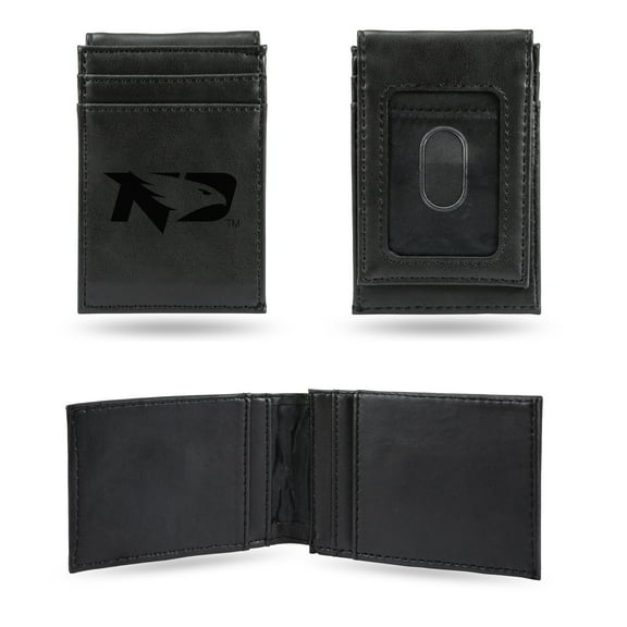 North Dakota University Laser Engraved Black Front Pocket Wallet