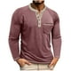 thumbnail image 2 of pstuiky Camisas de manga larga abrigadas para hombre, Blusas casuales de manga larga con cuello redondo, botones, cuadros, bolsillos y bloques de color para hombre tops de invierno para hombre xl, 2 of 8
