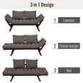 thumbnail image 4 of HOMCOM Convertible Canapé Lit Futon Causeuse Salon avec Oreiller, Réglable 3-Position Canapé-Lit Sale Cadre en Bois, Gris Foncé, 4 of 10