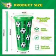 thumbnail image 4 of Soccer Themed Cups Green 6pcs 24oz Large Capacity Disposable PP Plastic Cups with Straws, 4 of 10