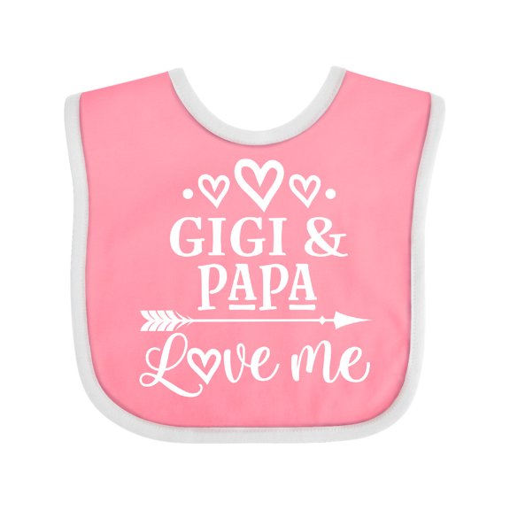 Inktastic Gigi and Papa Love Me Boys or Girls Baby Bib
