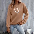 thumbnail image 7 of Wang6 Valentine's Day Sweatshirts for Women Trendy Love Heart Printed Long Sleeve Loose Fit Pullovers Trendy Crew Neck No Hooded Tops T Shirts YX_Khaki S, 7 of 7