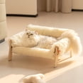 thumbnail image 3 of Mewoofun Cat Bed SofaWooden, Sturdy Fluffy Cat Couch Bed Dog Beds for Cats and Small Dogs Pet Furniture Elevated ShopWise Round, 3 of 10